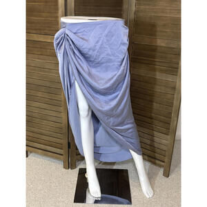 Light Blue Plus-Size Ruched Skirt